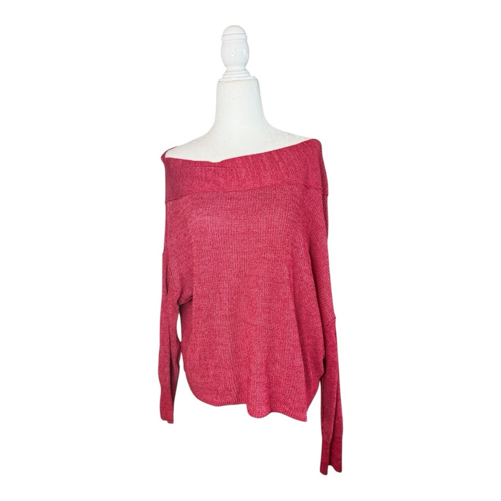 Free People Off-Shoulder Sweater - Red